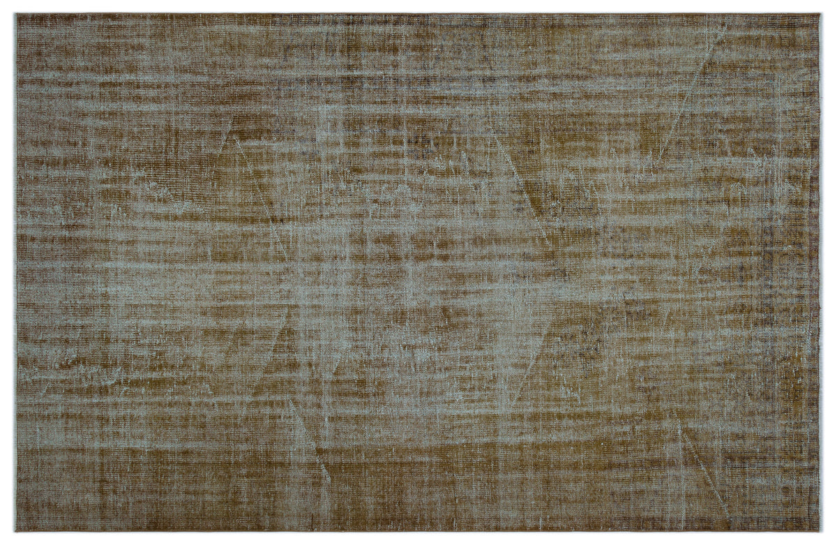 Brown Over Dyed Vintage Rug 6&#39;2&#39;&#39; x 9&#39;5&#39;&#39; ft 189 x 288 cm