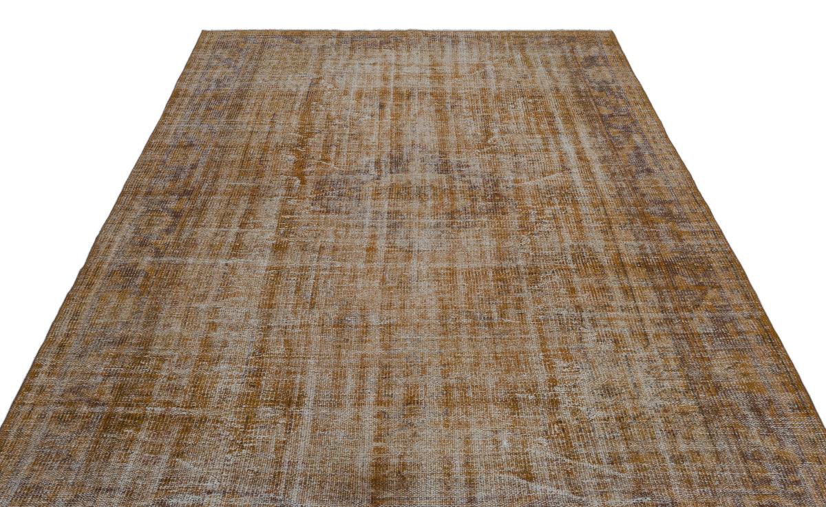 Brown Over Dyed Vintage Rug 6&#39;3&#39;&#39; x 8&#39;12&#39;&#39; ft 191 x 274 cm