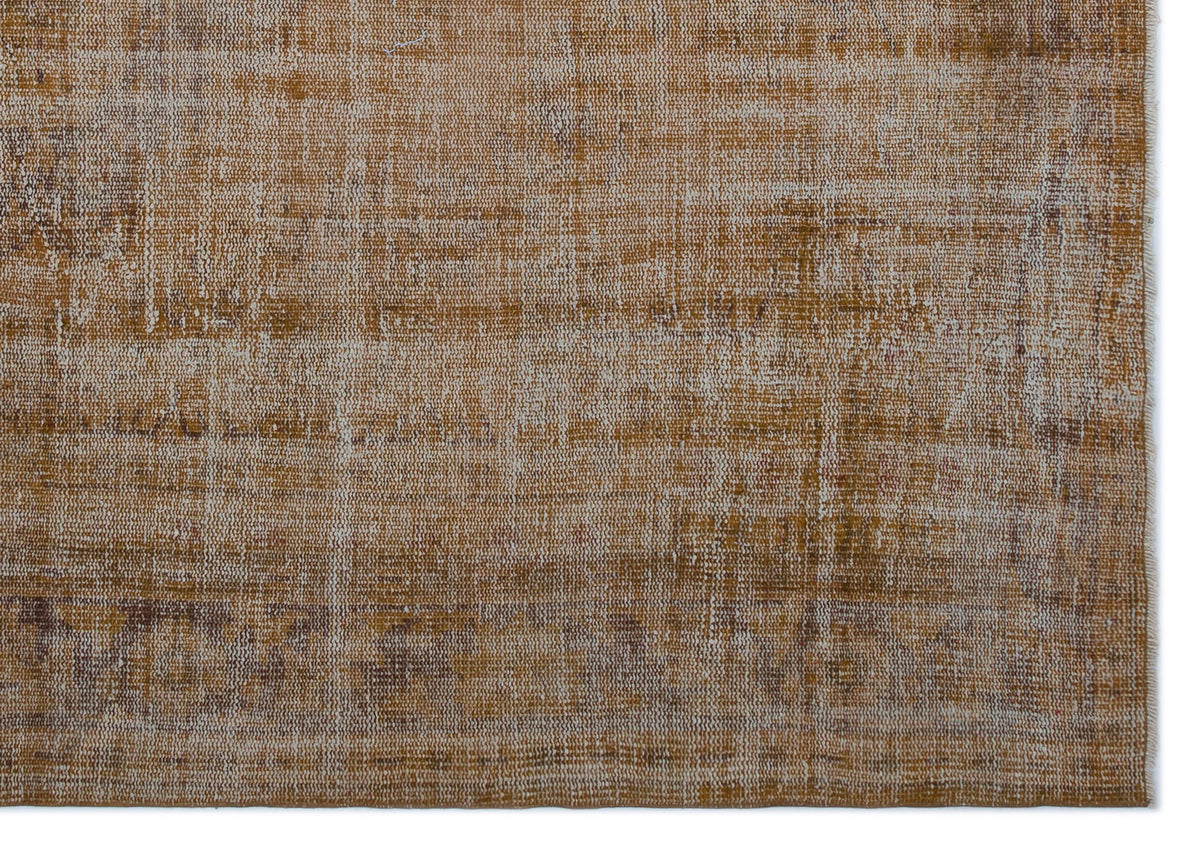 Brown Over Dyed Vintage Rug 6&#39;3&#39;&#39; x 8&#39;12&#39;&#39; ft 191 x 274 cm