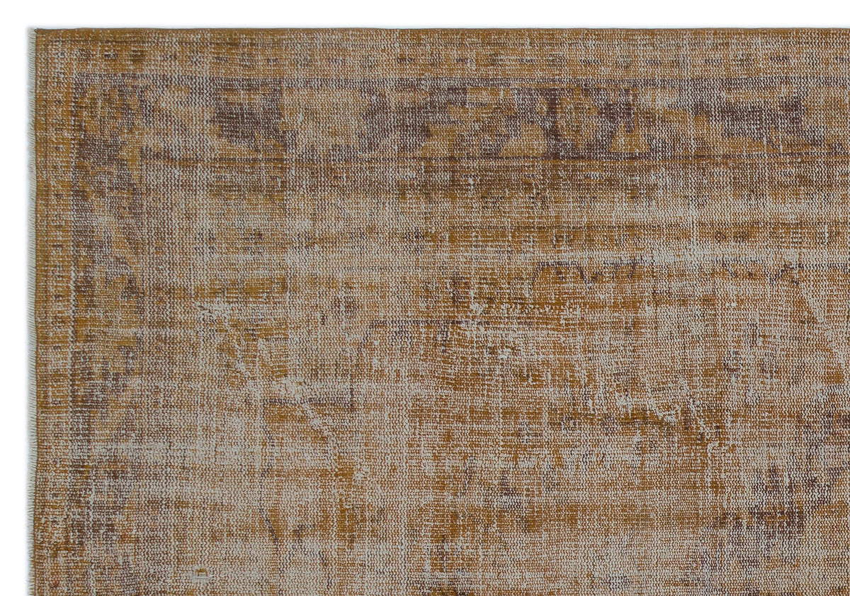 Brown Over Dyed Vintage Rug 6&#39;3&#39;&#39; x 8&#39;12&#39;&#39; ft 191 x 274 cm