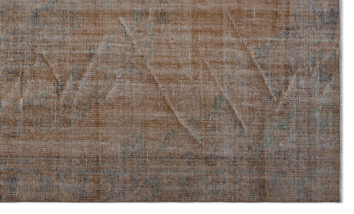 Brown Over Dyed Vintage Rug 5&#39;7&#39;&#39; x 9&#39;3&#39;&#39; ft 169 x 283 cm