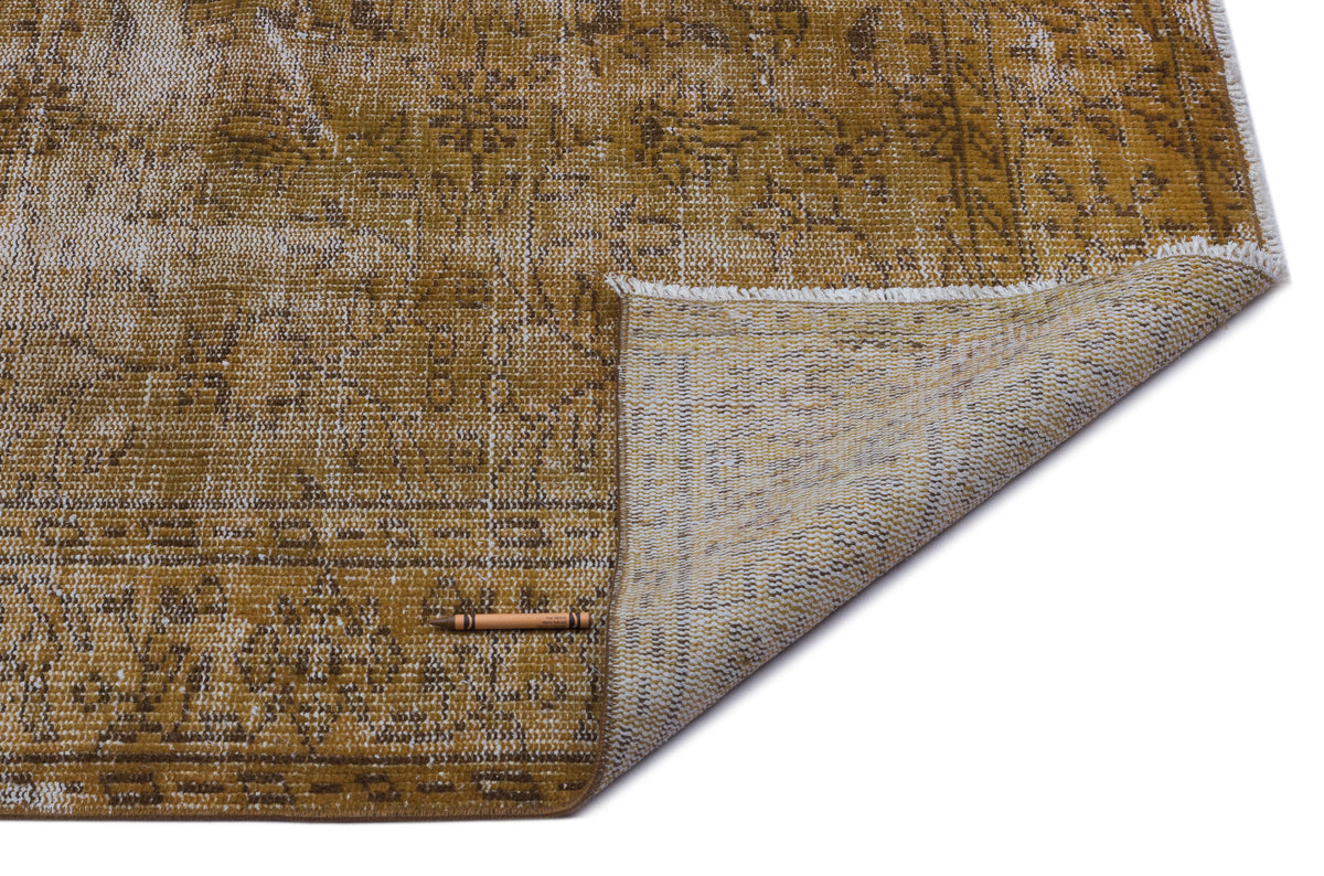 Brown Over Dyed Vintage Rug 5&#39;9&#39;&#39; x 8&#39;10&#39;&#39; ft 176 x 270 cm