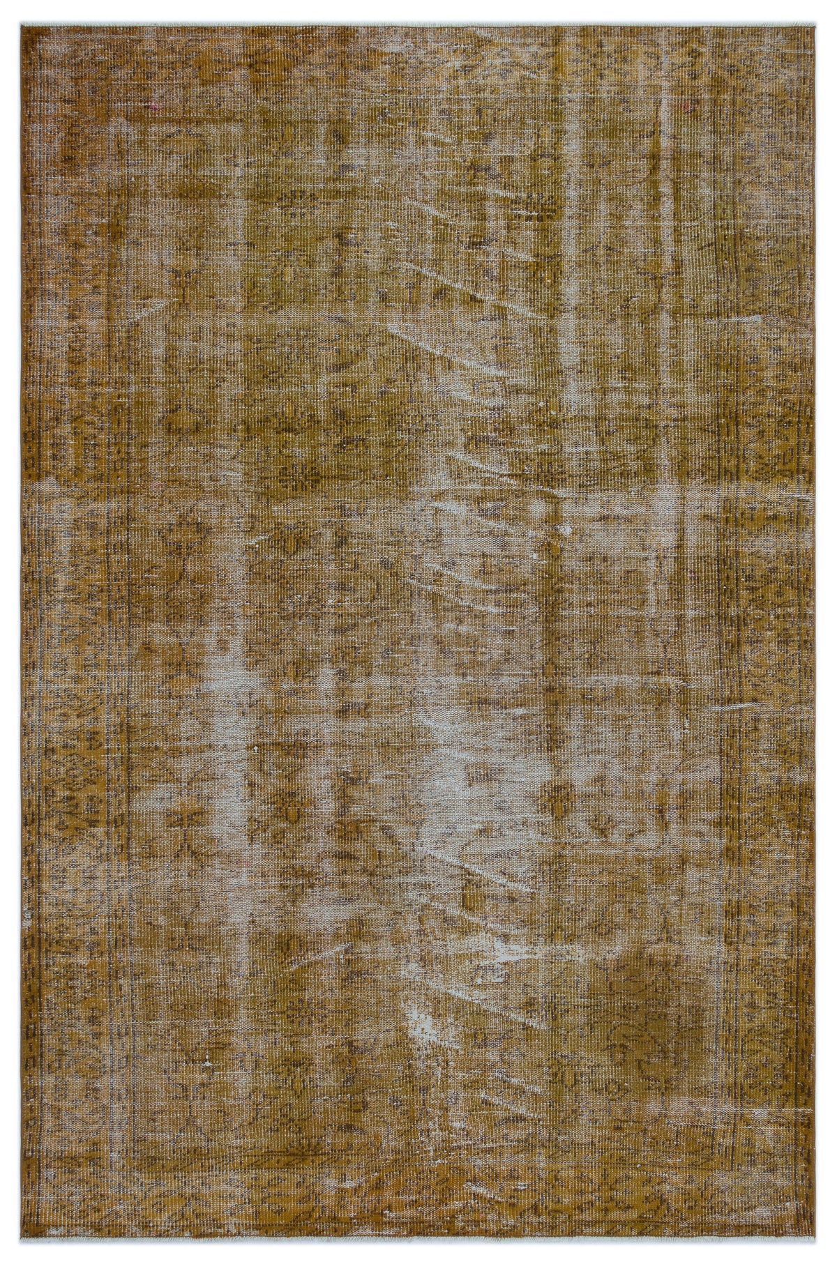 Brown Over Dyed Vintage Rug 5&#39;9&#39;&#39; x 8&#39;10&#39;&#39; ft 176 x 270 cm