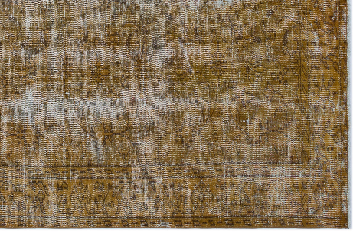 Brown Over Dyed Vintage Rug 5&#39;9&#39;&#39; x 8&#39;10&#39;&#39; ft 176 x 270 cm