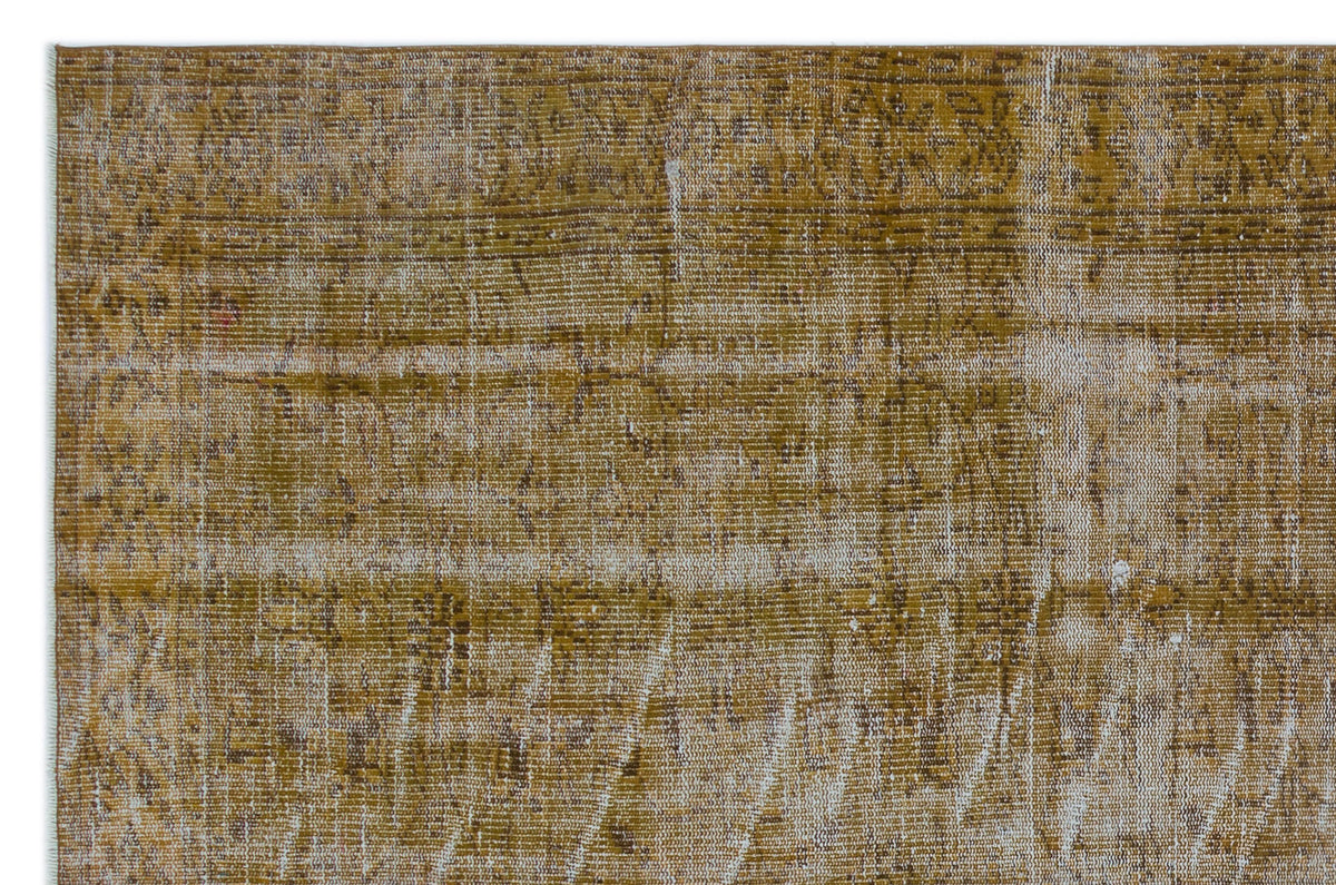 Brown Over Dyed Vintage Rug 5&#39;9&#39;&#39; x 8&#39;10&#39;&#39; ft 176 x 270 cm