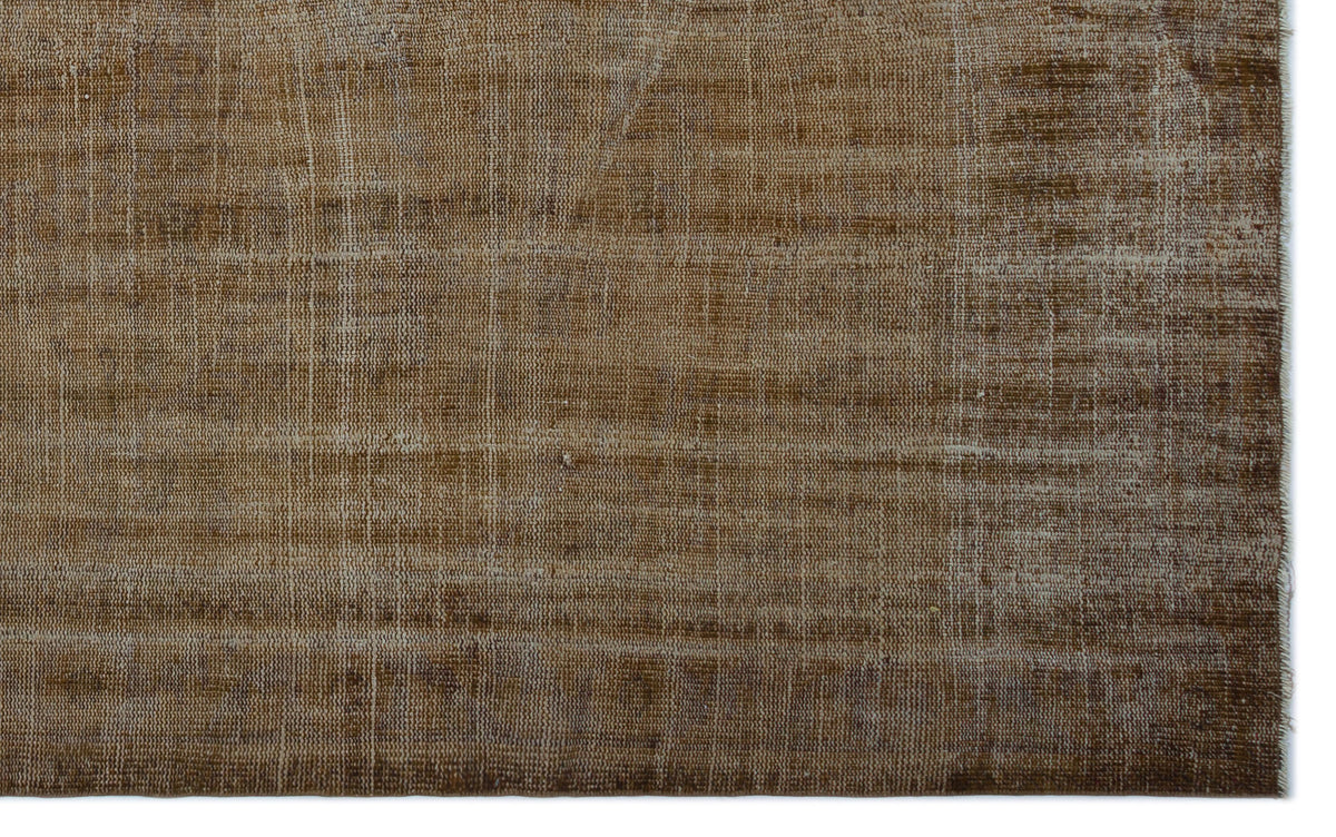 Brown Over Dyed Vintage Rug 6&#39;4&#39;&#39; x 9&#39;11&#39;&#39; ft 192 x 303 cm