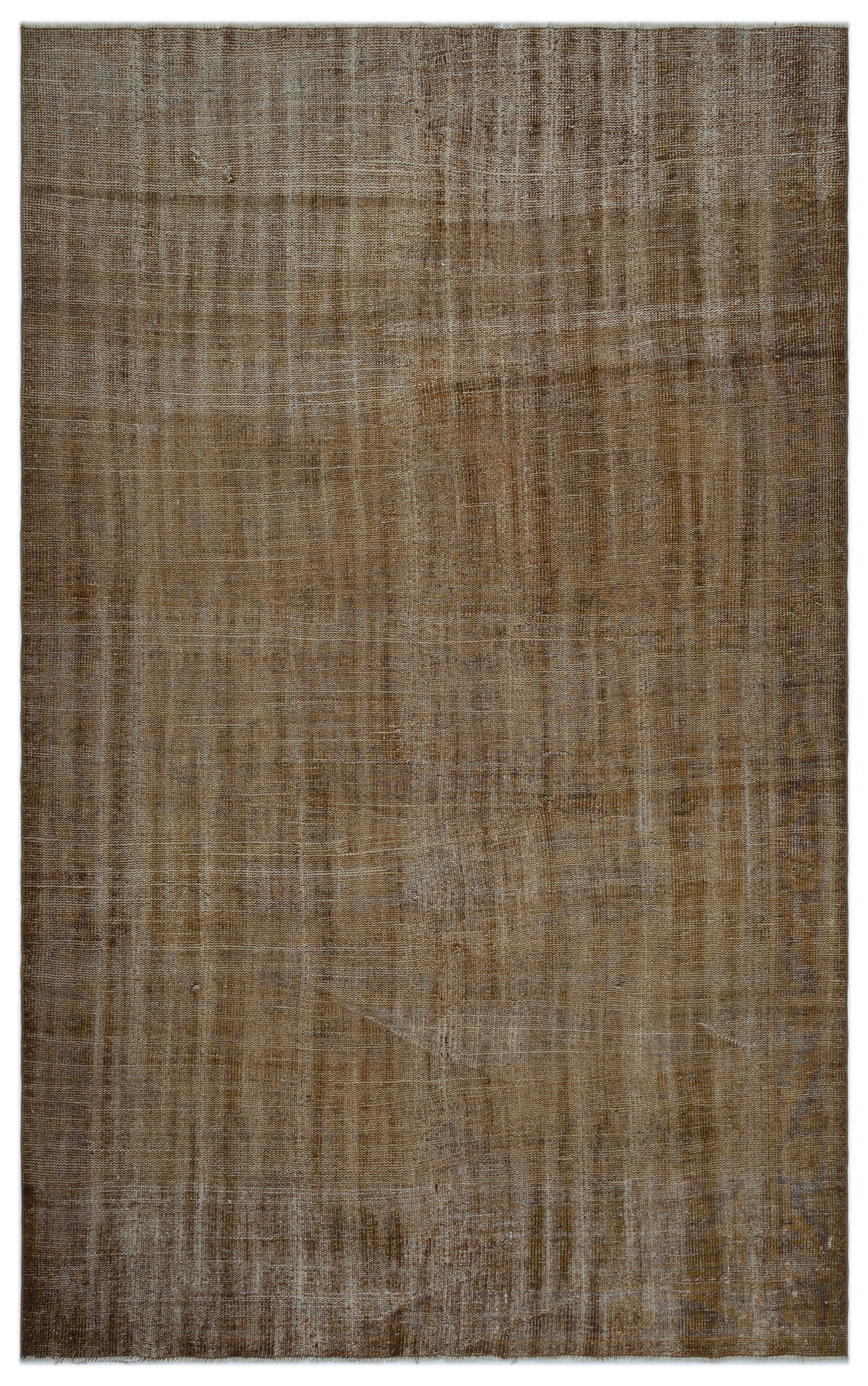 Brown Over Dyed Vintage Rug 6&#39;4&#39;&#39; x 9&#39;11&#39;&#39; ft 192 x 303 cm