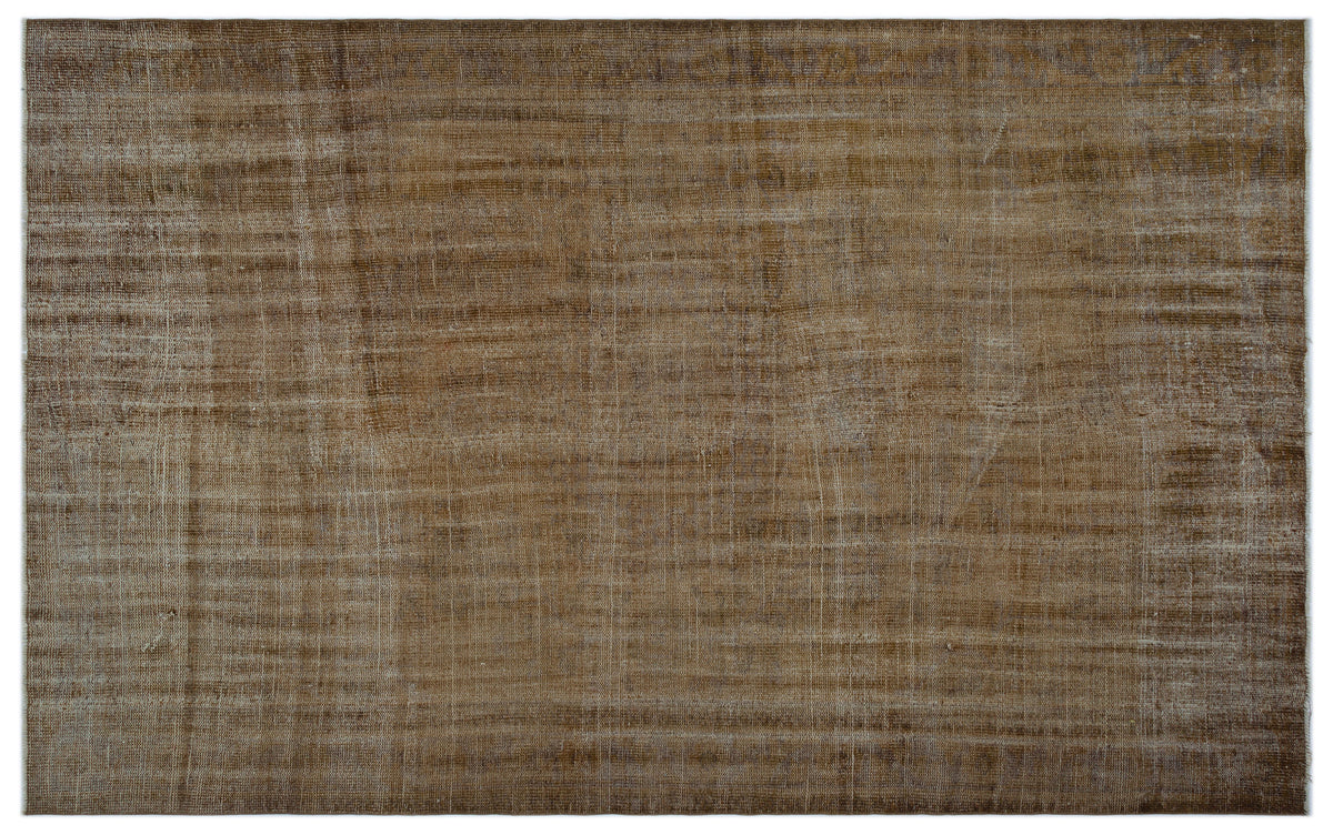 Brown Over Dyed Vintage Rug 6&#39;4&#39;&#39; x 9&#39;11&#39;&#39; ft 192 x 303 cm