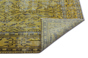 Yellow Over Dyed Vintage Rug 5'11'' x 9'5'' ft 180 x 287 cm