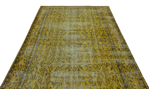 Yellow Over Dyed Vintage Rug 5'11'' x 9'5'' ft 180 x 287 cm