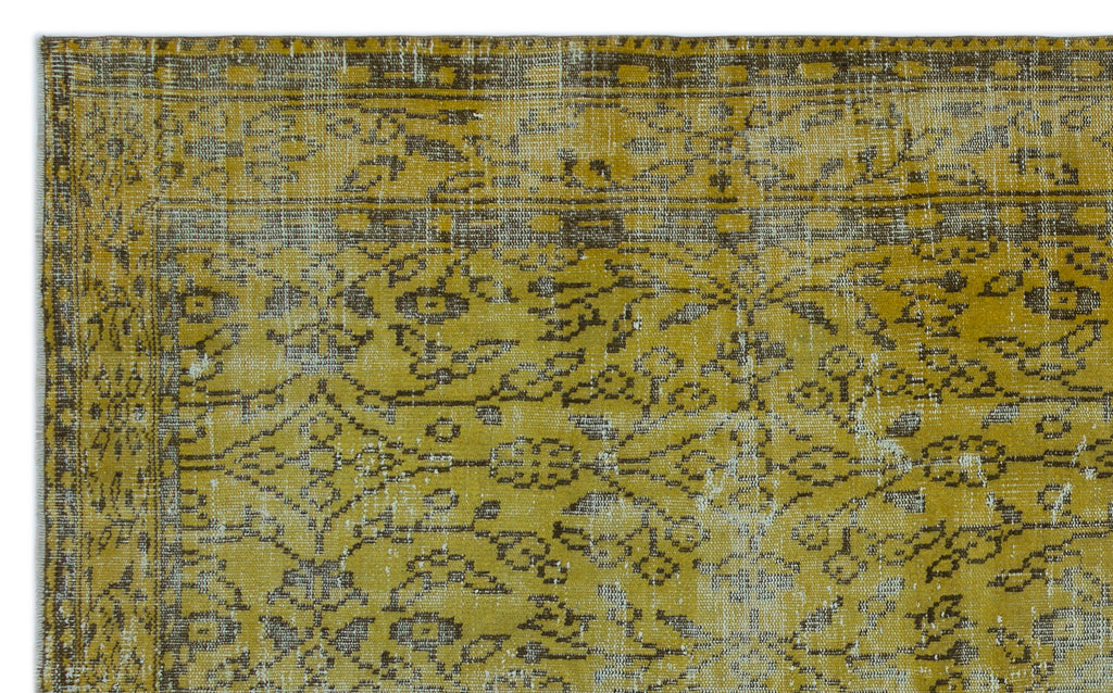 Yellow Over Dyed Vintage Rug 5'11'' x 9'5'' ft 180 x 287 cm