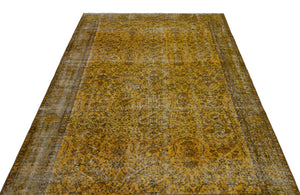 Yellow Over Dyed Vintage Rug 5'5'' x 8'11'' ft 166 x 272 cm