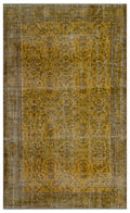 Yellow Over Dyed Vintage Rug 5'5'' x 8'11'' ft 166 x 272 cm
