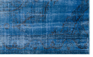 Blue Over Dyed Vintage Rug 5'5'' x 8'10'' ft 165 x 268 cm