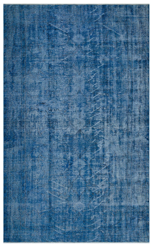 Blue Over Dyed Vintage Rug 6'1'' x 9'11'' ft 185 x 301 cm