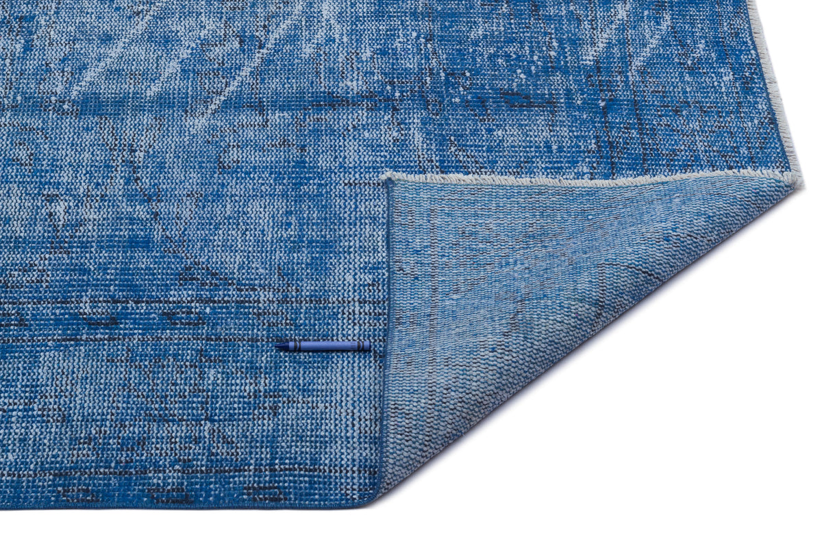 Blue Over Dyed Vintage Rug 6&#39;1&#39;&#39; x 9&#39;11&#39;&#39; ft 185 x 301 cm