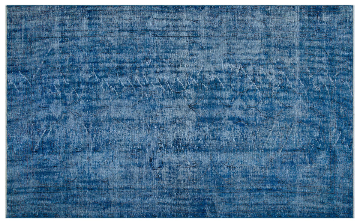 Blue Over Dyed Vintage Rug 6&#39;1&#39;&#39; x 9&#39;11&#39;&#39; ft 185 x 301 cm