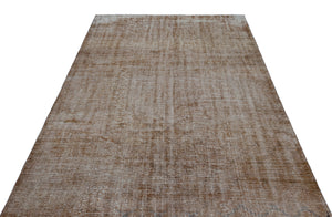 Brown Over Dyed Vintage Rug 5'6'' x 8'4'' ft 167 x 253 cm