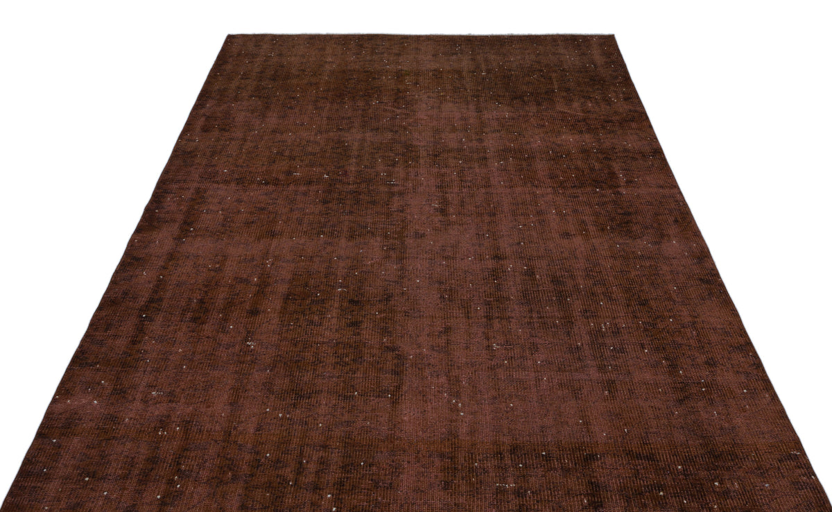 Brown Over Dyed Vintage Rug 6&#39;0&#39;&#39; x 9&#39;5&#39;&#39; ft 183 x 287 cm