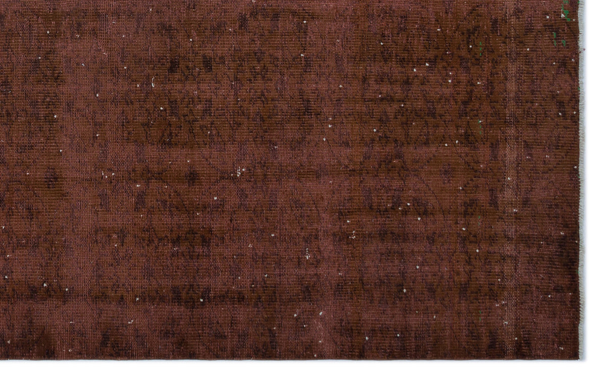 Brown Over Dyed Vintage Rug 6&#39;0&#39;&#39; x 9&#39;5&#39;&#39; ft 183 x 287 cm