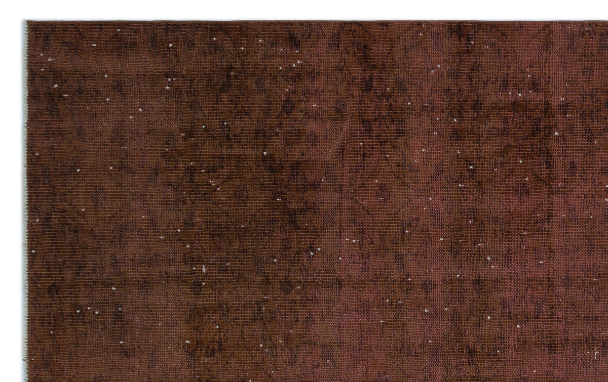 Brown Over Dyed Vintage Rug 6&#39;0&#39;&#39; x 9&#39;5&#39;&#39; ft 183 x 287 cm