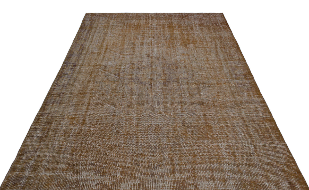 Brown Over Dyed Vintage Rug 6&#39;1&#39;&#39; x 9&#39;11&#39;&#39; ft 185 x 303 cm