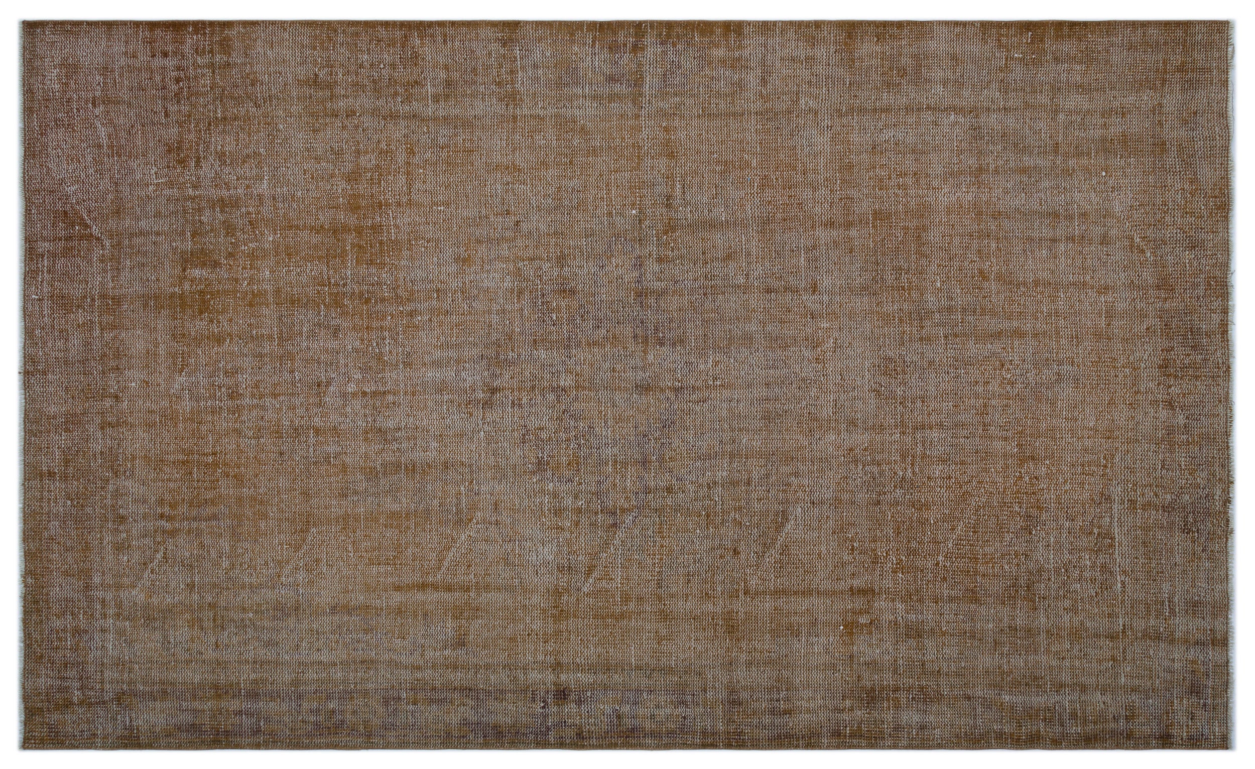 Brown Over Dyed Vintage Rug 6'1'' x 9'11'' ft 185 x 303 cm