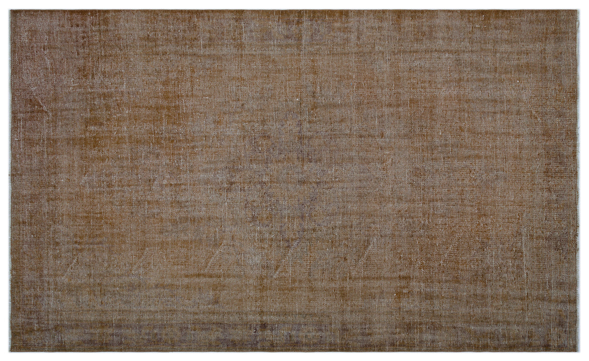 Brown Over Dyed Vintage Rug 6&#39;1&#39;&#39; x 9&#39;11&#39;&#39; ft 185 x 303 cm
