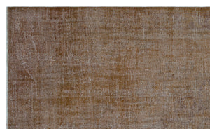 Brown Over Dyed Vintage Rug 6'1'' x 9'11'' ft 185 x 303 cm