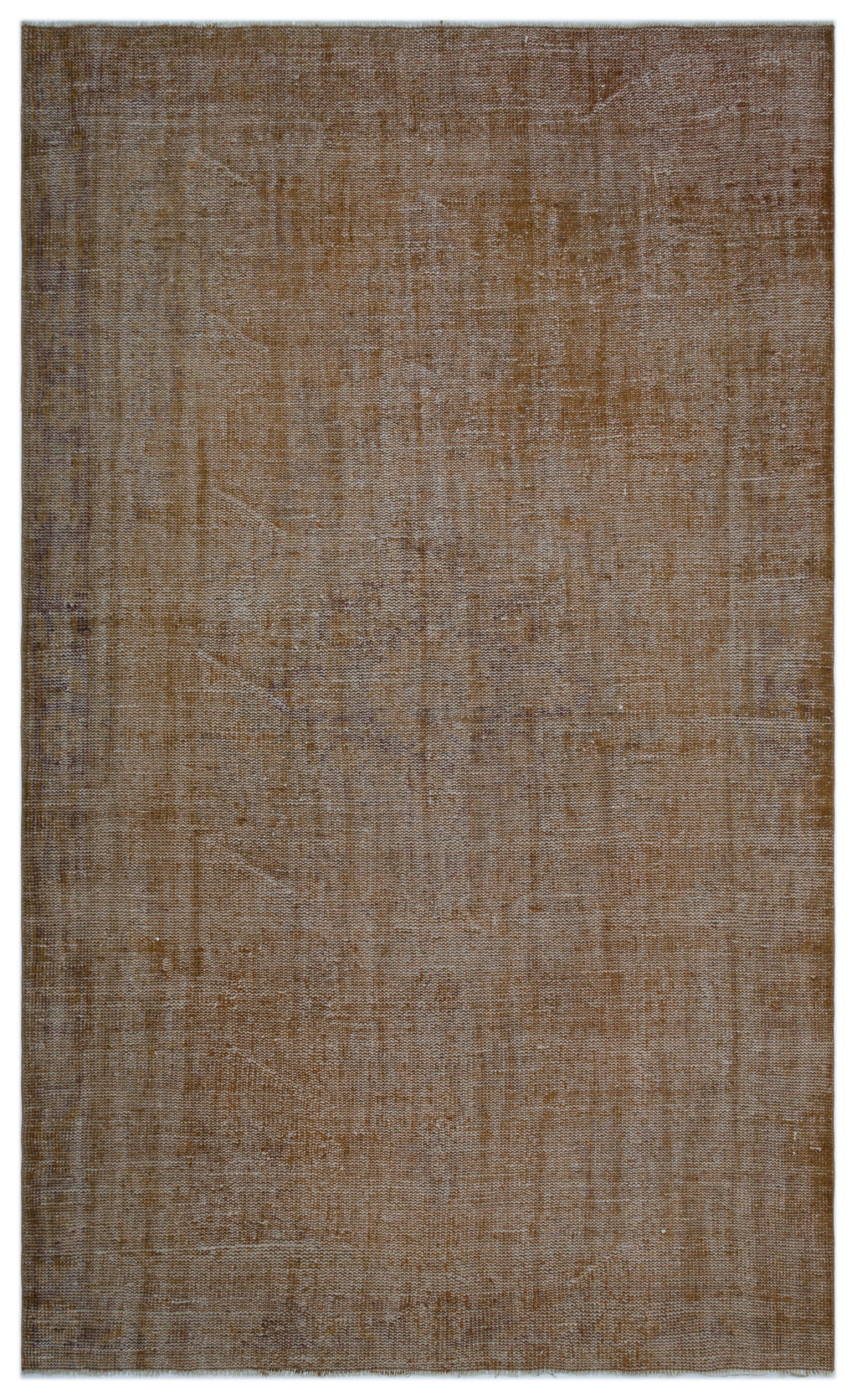 Brown Over Dyed Vintage Rug 6'1'' x 9'11'' ft 185 x 303 cm