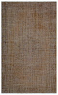 Brown Over Dyed Vintage Rug 6'1'' x 9'11'' ft 185 x 303 cm