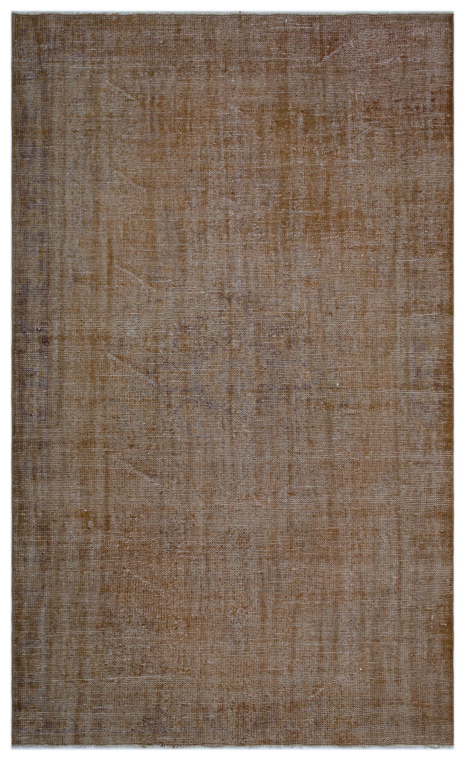 Brown Over Dyed Vintage Rug 6'1'' x 9'11'' ft 185 x 303 cm