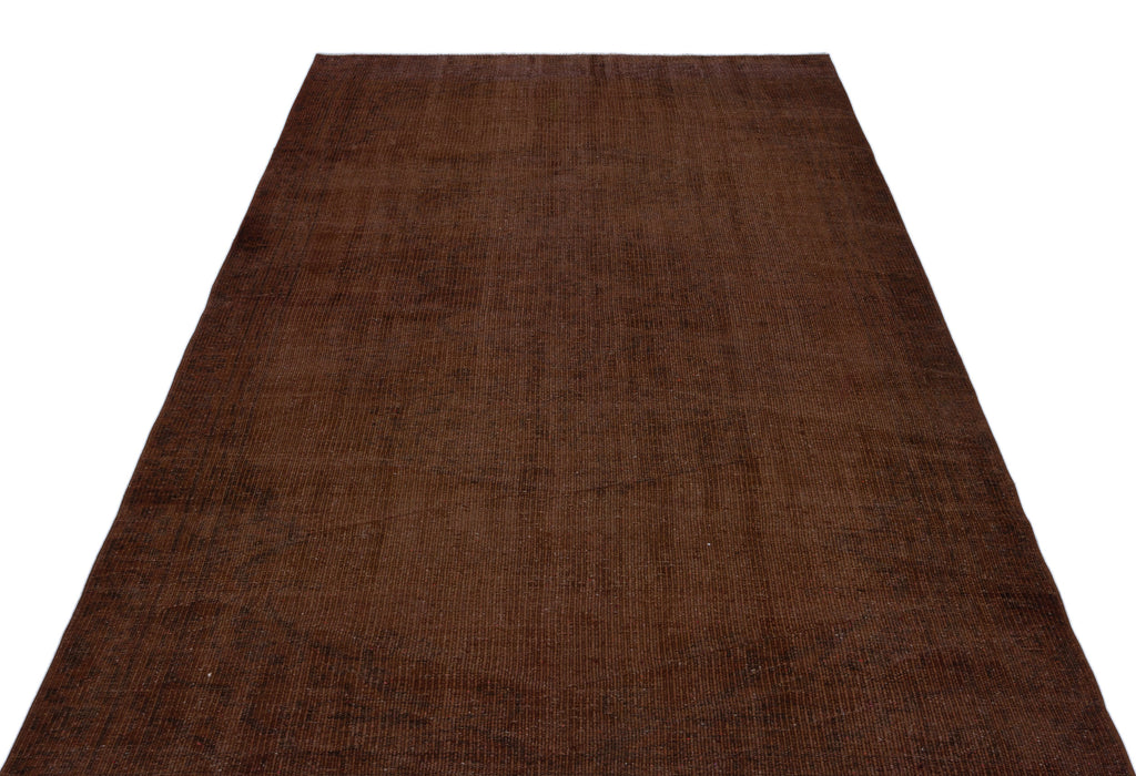 Brown Over Dyed Vintage Rug 5'3'' x 8'5'' ft 160 x 257 cm