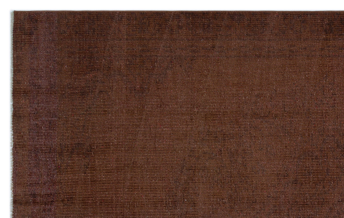 Brown Over Dyed Vintage Rug 5&#39;3&#39;&#39; x 8&#39;5&#39;&#39; ft 160 x 257 cm
