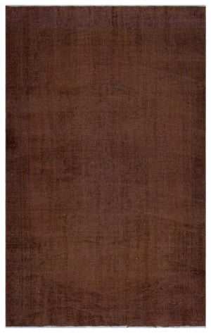 Brown Over Dyed Vintage Rug 5'3'' x 8'5'' ft 160 x 257 cm
