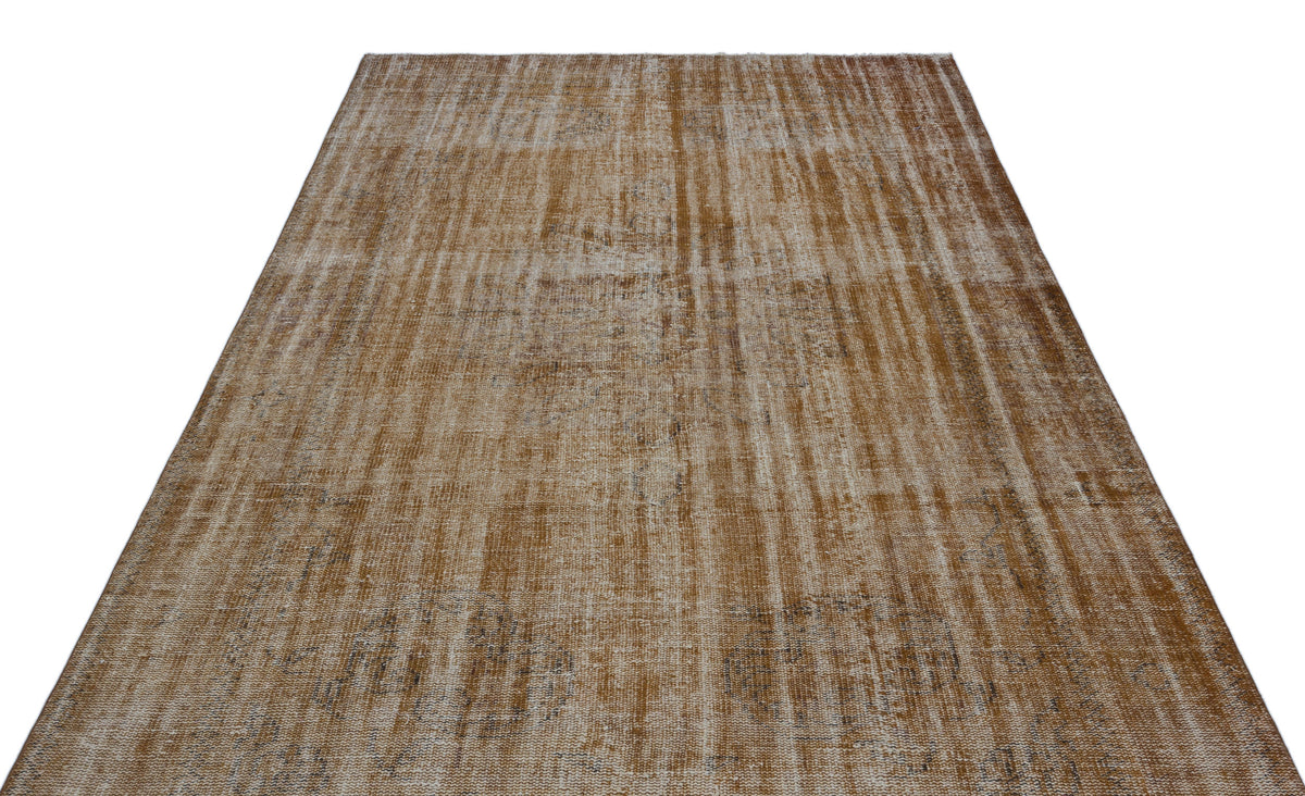 Brown Over Dyed Vintage Rug 6&#39;0&#39;&#39; x 9&#39;5&#39;&#39; ft 183 x 288 cm