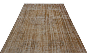 Brown Over Dyed Vintage Rug 6'0'' x 9'5'' ft 183 x 288 cm