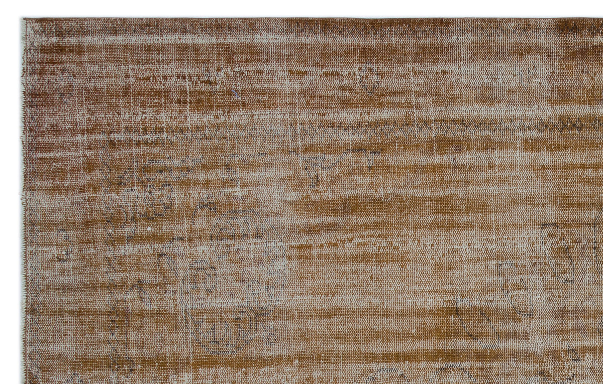 Brown Over Dyed Vintage Rug 6&#39;0&#39;&#39; x 9&#39;5&#39;&#39; ft 183 x 288 cm
