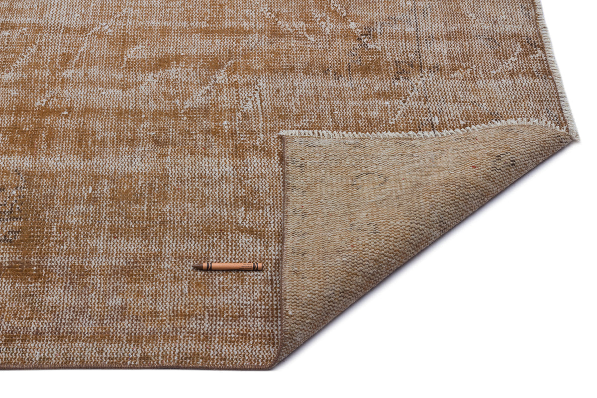 Brown Over Dyed Vintage Rug 6&#39;0&#39;&#39; x 9&#39;7&#39;&#39; ft 184 x 293 cm