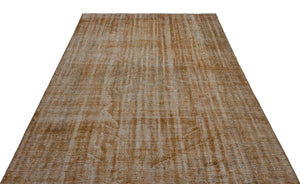 Brown Over Dyed Vintage Rug 6'0'' x 9'7'' ft 184 x 293 cm