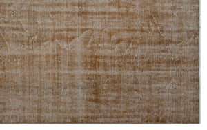 Brown Over Dyed Vintage Rug 6'0'' x 9'7'' ft 184 x 293 cm