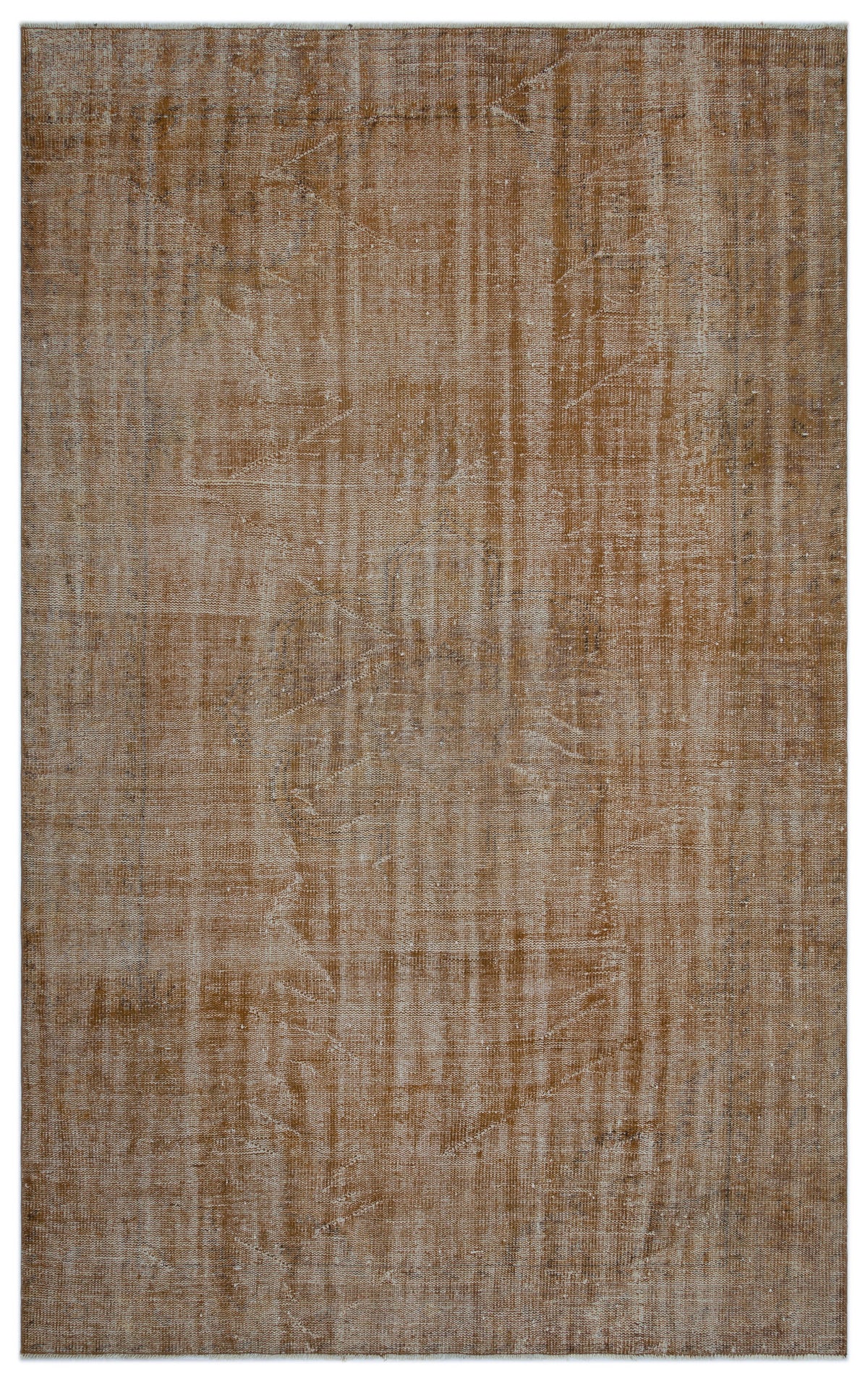 Brown Over Dyed Vintage Rug 6&#39;0&#39;&#39; x 9&#39;7&#39;&#39; ft 184 x 293 cm