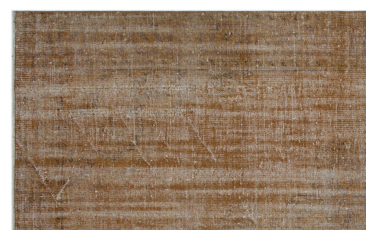 Brown Over Dyed Vintage Rug 6&#39;0&#39;&#39; x 9&#39;7&#39;&#39; ft 184 x 293 cm