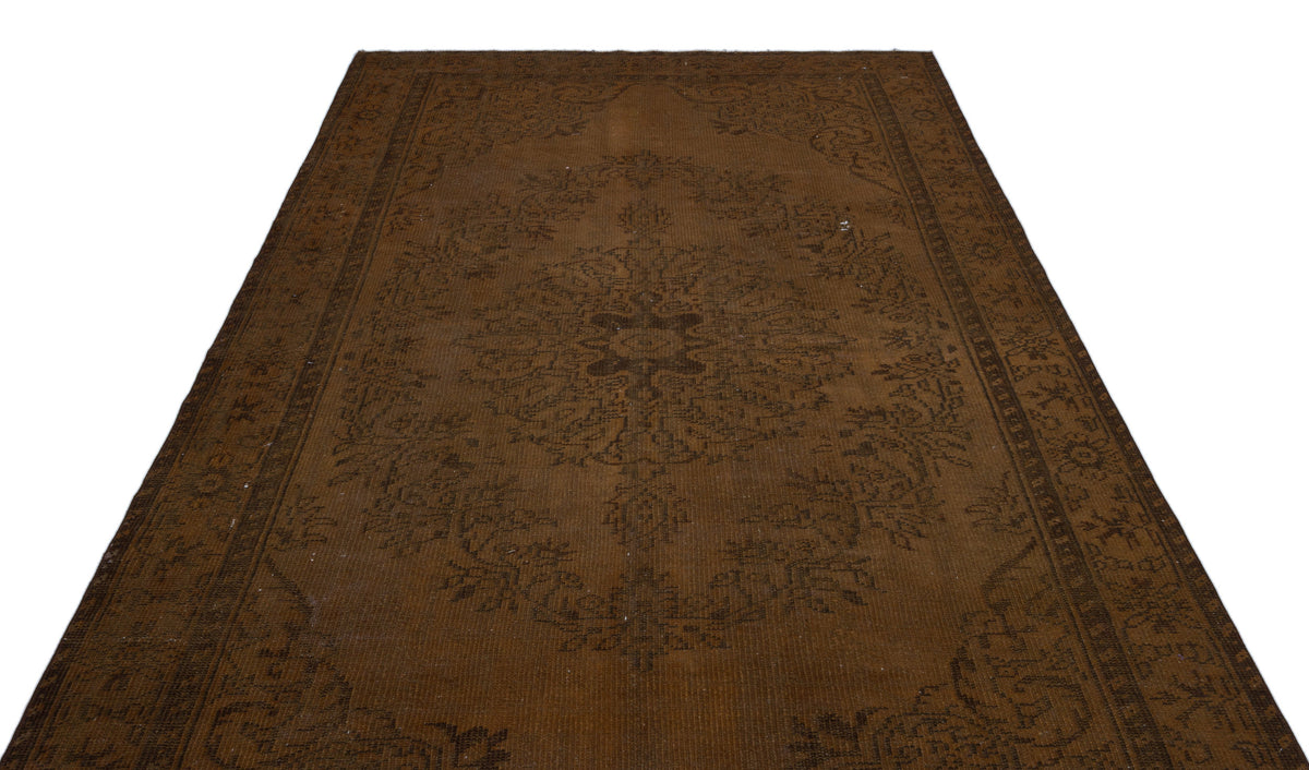 Brown Over Dyed Vintage Rug 6&#39;3&#39;&#39; x 10&#39;2&#39;&#39; ft 190 x 310 cm