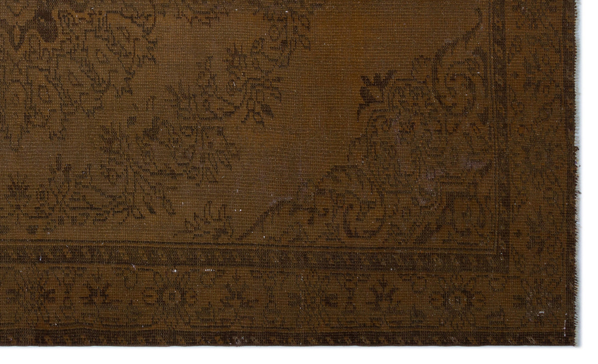 Brown Over Dyed Vintage Rug 6&#39;3&#39;&#39; x 10&#39;2&#39;&#39; ft 190 x 310 cm