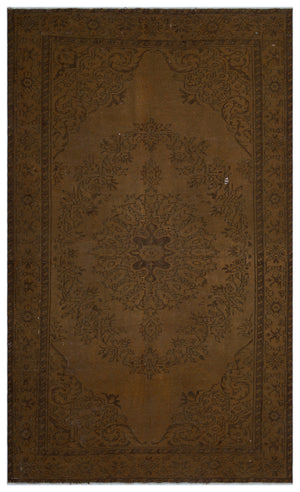 Brown Over Dyed Vintage Rug 6'3'' x 10'2'' ft 190 x 310 cm