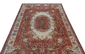 Naturel Over Dyed Vintage Rug 5'7'' x 9'7'' ft 170 x 291 cm