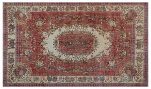 Naturel Over Dyed Vintage Rug 5'7'' x 9'7'' ft 170 x 291 cm