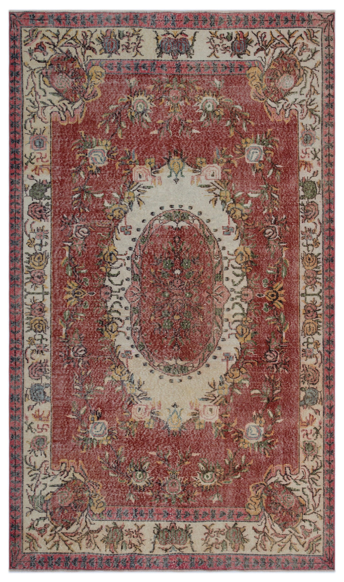 Naturel Over Dyed Vintage Rug 5&#39;7&#39;&#39; x 9&#39;7&#39;&#39; ft 170 x 291 cm