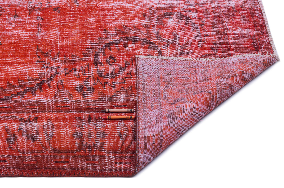 Orange Over Dyed Vintage Rug 6&#39;1&#39;&#39; x 9&#39;5&#39;&#39; ft 185 x 286 cm